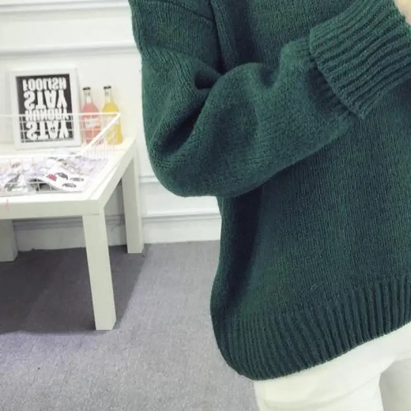 Winter Warm Thickening Pullover Knit Sweater Women's 2018 Fashion Korean Version Of The Line Casual Loose High Stretch | Женская