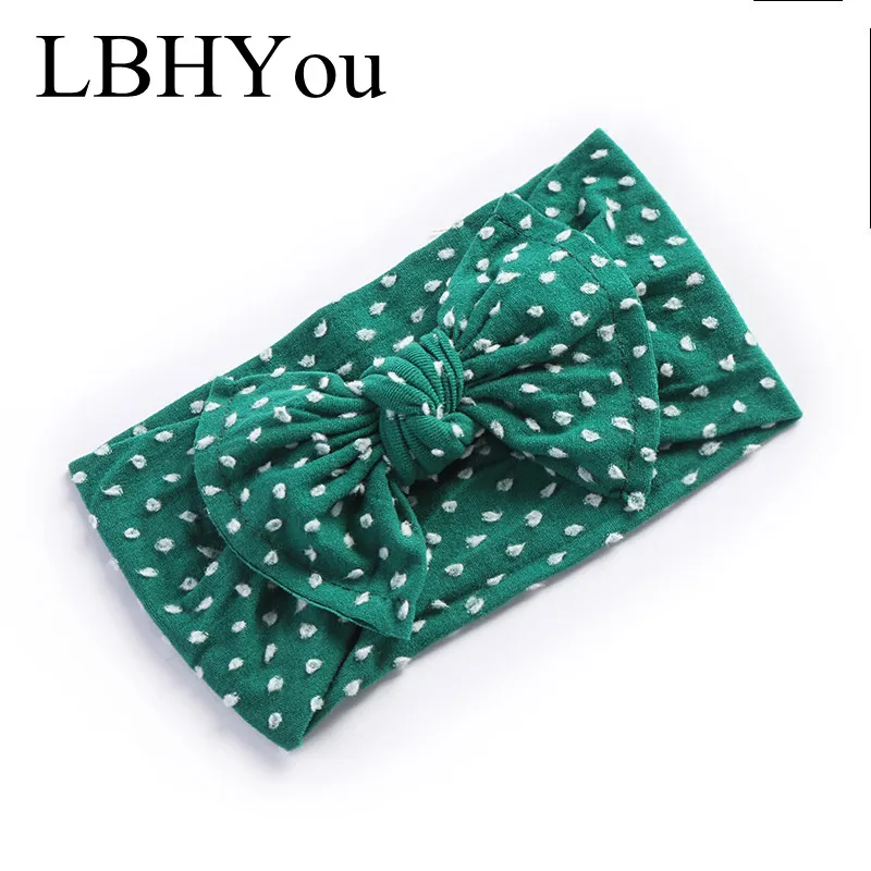 dark green 1 шт., широкие нейлоновые оголовья для маленьких девочек, милые нейлоновые оголовья в горошек, банты для новорожденных, аксессуары для плетения волос, один размер, все - Цвет: dark green