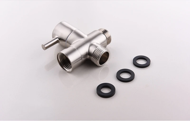 Brushed Nickel 1/2 дюйма перепускной клапан трехходовой головка Функция сплиттер адаптер Управление тройник клапана Разъем Насадки для душа для туалета Биде Душ - Цвет: Brushed Nickel