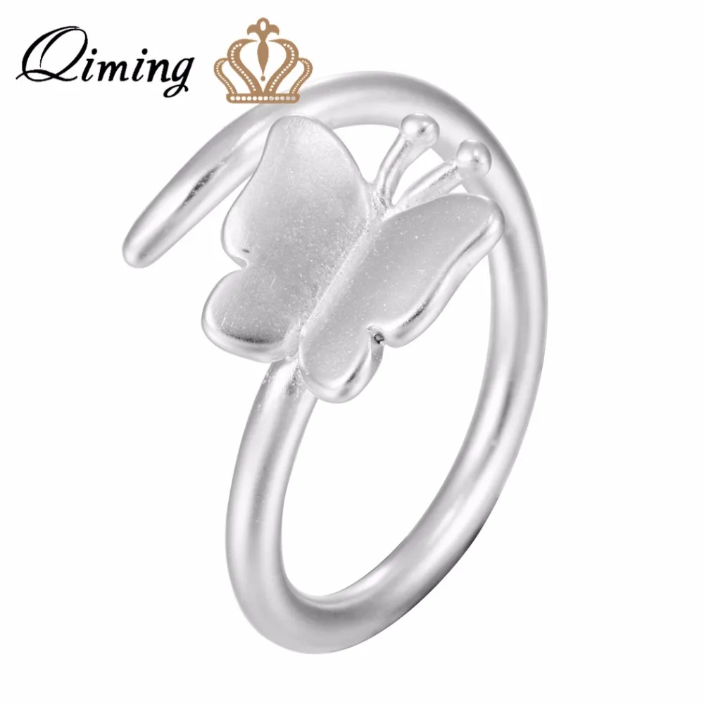 QIMING красивая бабочка обручальное кольцо симпатичное животное насекомых модное