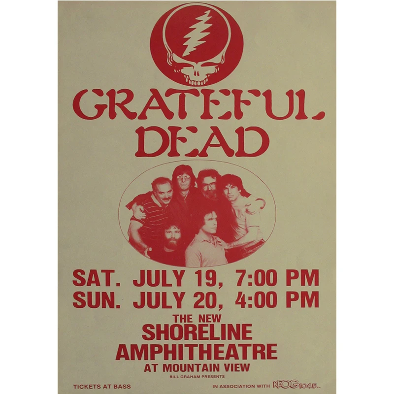 Psychedelic рок группа Grateful Dead rock постер крафт бумага для бара/кафе ретро стикер на