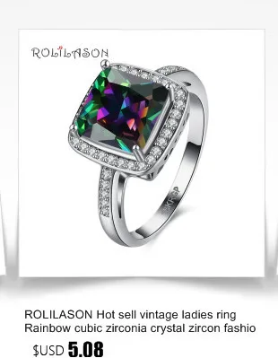 Rolilason высокое качество Лидер продаж Мода Кольца для женщин Радуга Мистик Циркон золотой тон Модные украшения JR2142