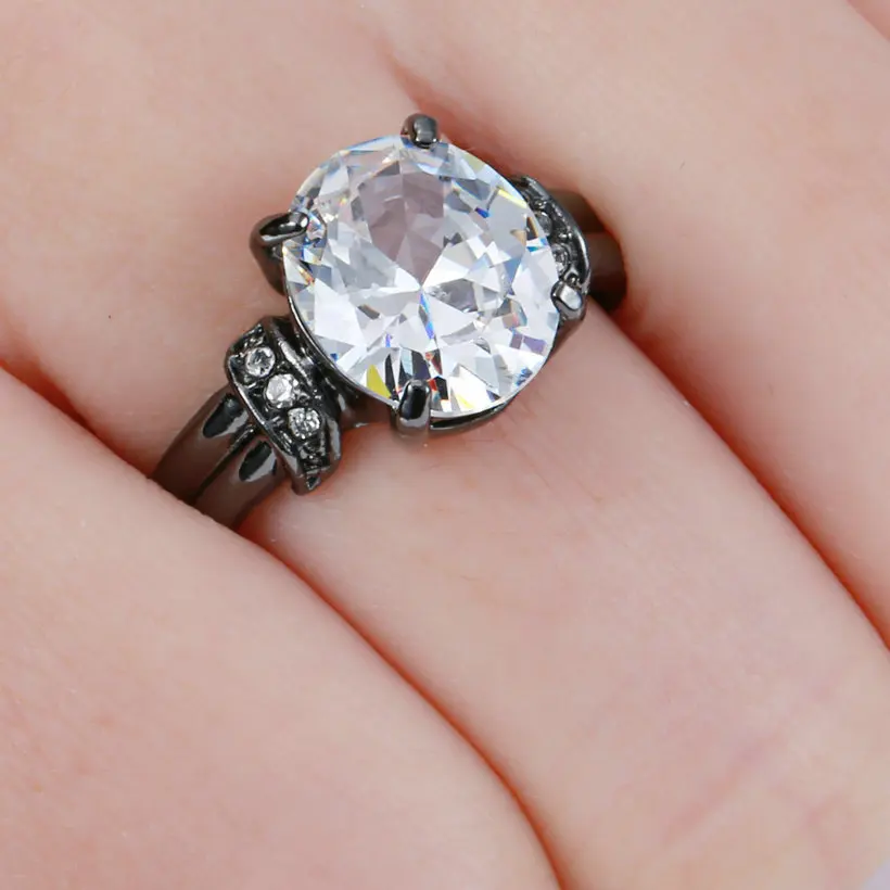 Женское кольцо с зеленым/прозрачным овальным камнем|fashion rings for women|rings womenring |