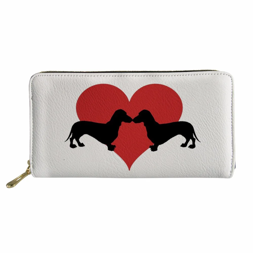 FORUDESIGNS длинный женский кошелек из искусственной кожи с надписью Love Dachshund женские
