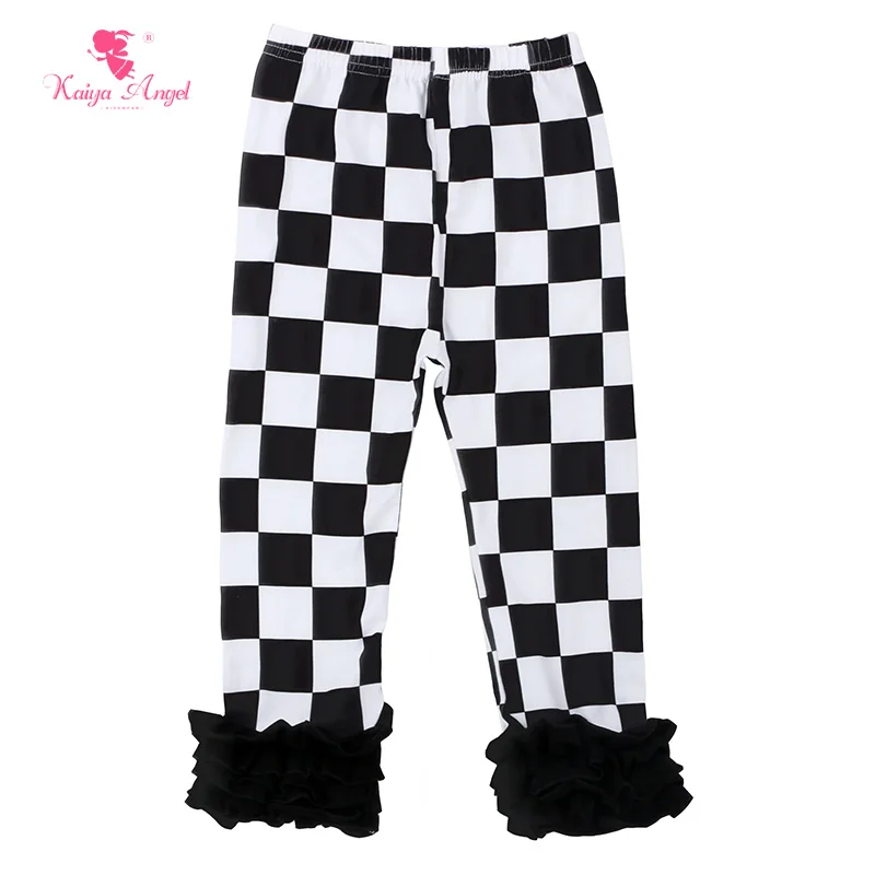 

Kaiya Angel 2017 Hot girls black leggings wholesale Halloween Christmas baby kids toddler infant boutique floral ruffles pants