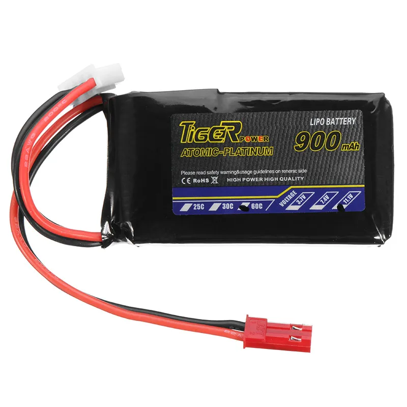 2018 новые Тигр Мощность 11.1 В 900 мАч 60C 3 S Lipo Батарея JST Разъем для RC FPV-системы Racing Drone