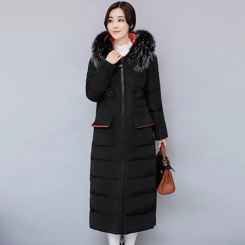 

Big Fur hooded Parkas new Female Women Winter Coat Thick Cotton Winter Jacket Womens Outwear Parkas for Women Winter down jacket