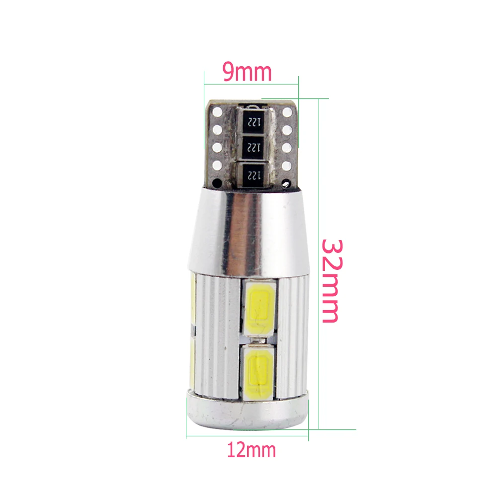 2 шт. T10 W5W 195 168 LED Canbus 5730 10 SMD Светодиодные Автомобильные светодиоды без ошибок Can bus