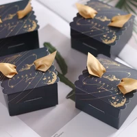 2019 ins hot sale romantic wedding decoration cube marble paper candy box birthday party decoration flower chocolate box