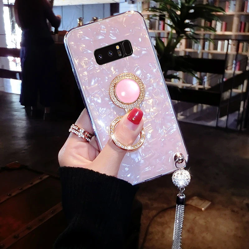 Lexury ювелирное палец кольцо горный хрусталь чехол для телефона samsung S9 плюс Kickstand с