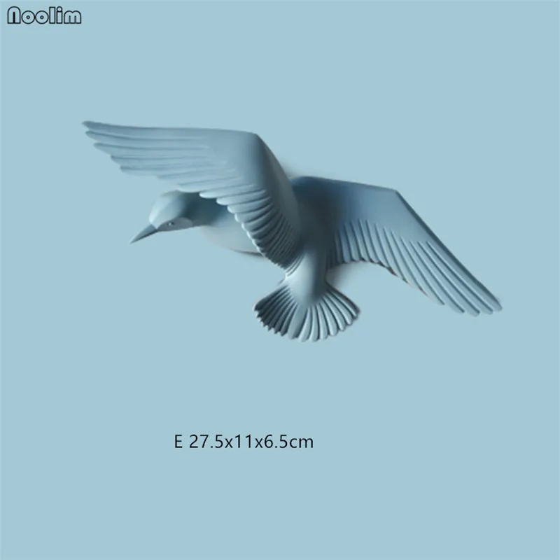 Light blue E Европейский Креативный резиновый настенный подвесной Чайка птица стереоскопический настенный Декор Гостиная веранда диван тв фоновое украшение - Цвет: Light blue E