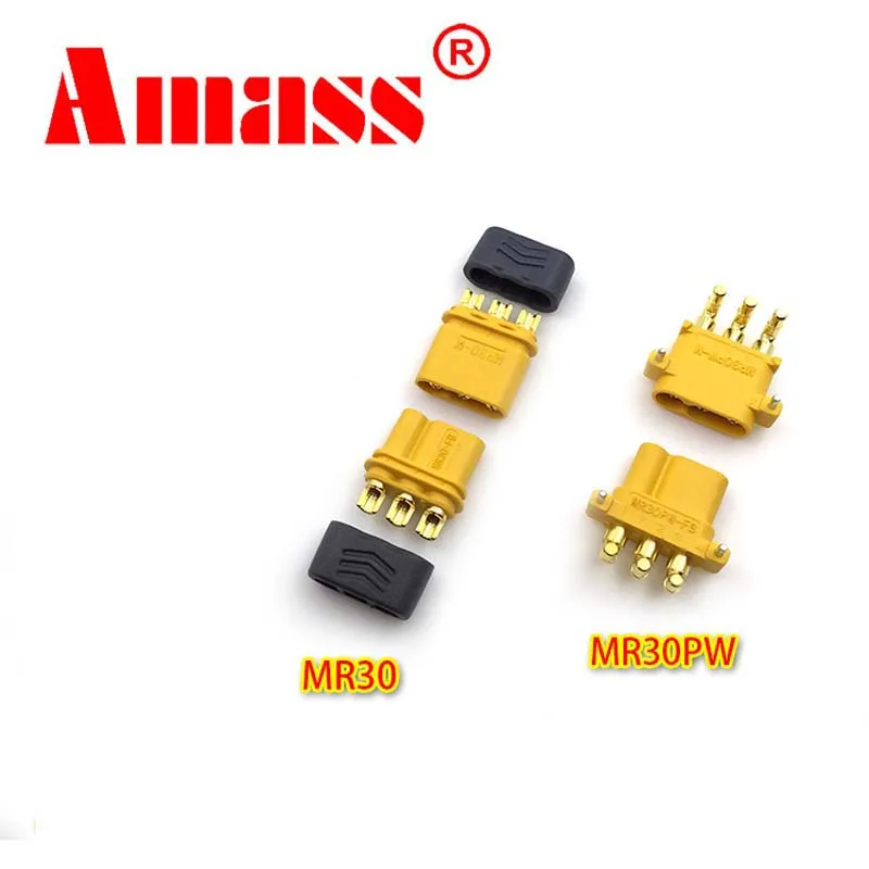 

10pair/20PCS Amass MR30 MR30PB MR30PW Connector Plug With Sheath in XT30 female and male gold plated for RC parts
