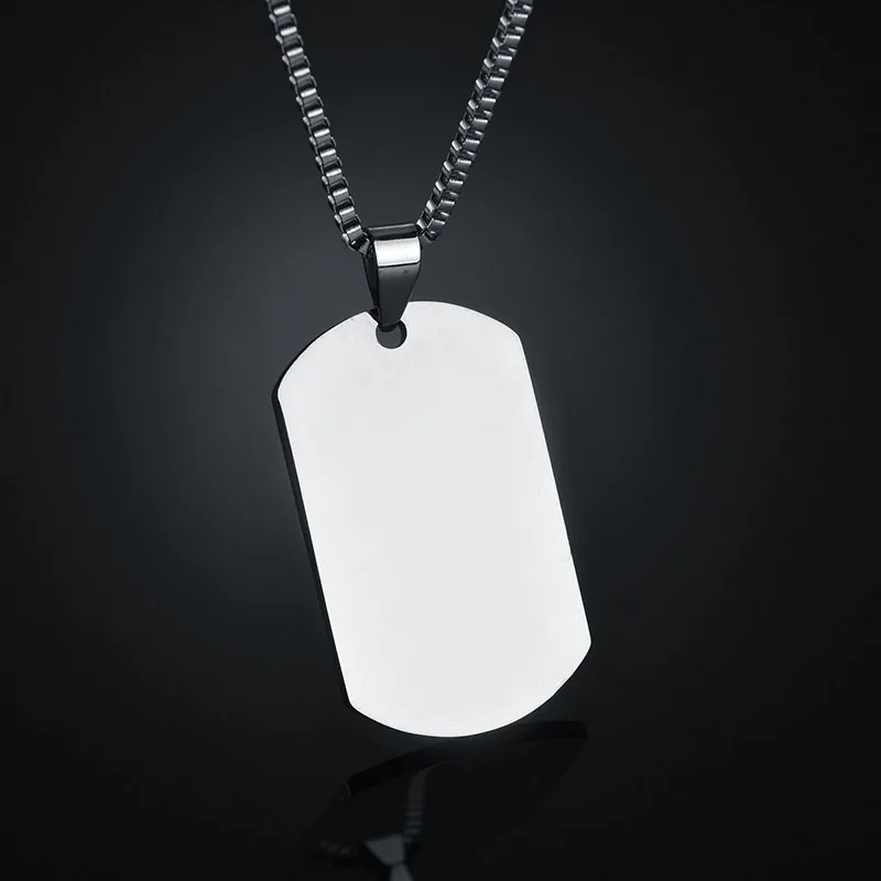 ID Tag Stainless Steel Necklace Gift For Her Him Custom Pictures Image Pendant Engrave Your Photos On | Украшения и аксессуары