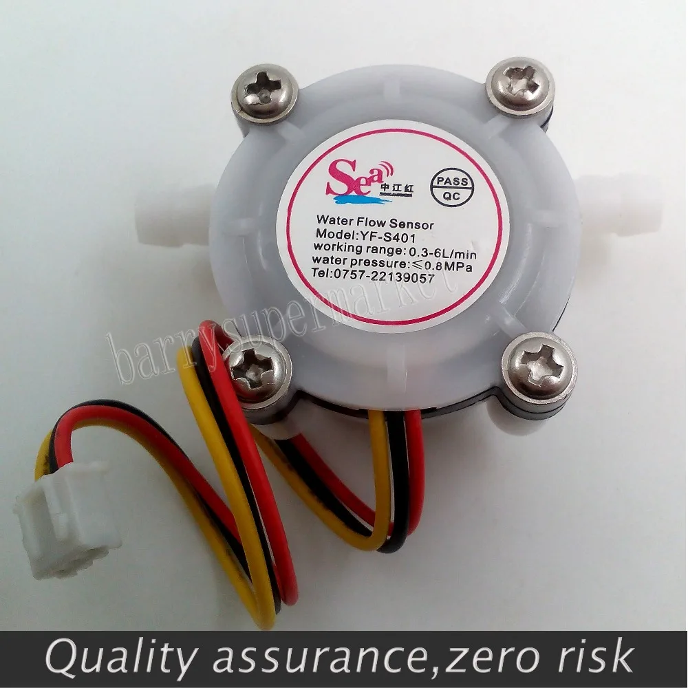 

Water Drinker Coffee Machine Flow Sensor Switch Meter Flowmeter Counter 0.1-5L/min YF-S401 G1/4 Interruptor De Flujo De Agua