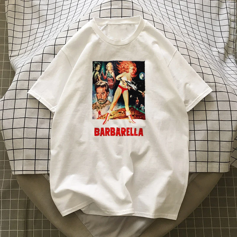 Barbarella фильм футболка Женская Хлопок 2019 Harajuku Эстетическая с коротким рукавом плюс