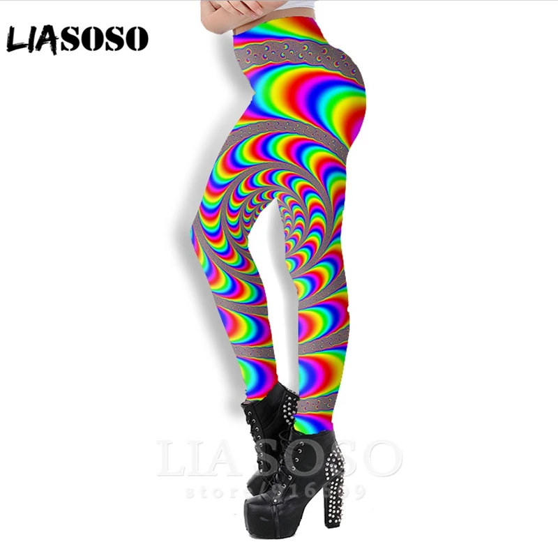 3d принт Для мужчин женщин полной длины пикантные Harajuku психоделические высокое леггинсы с логотипом