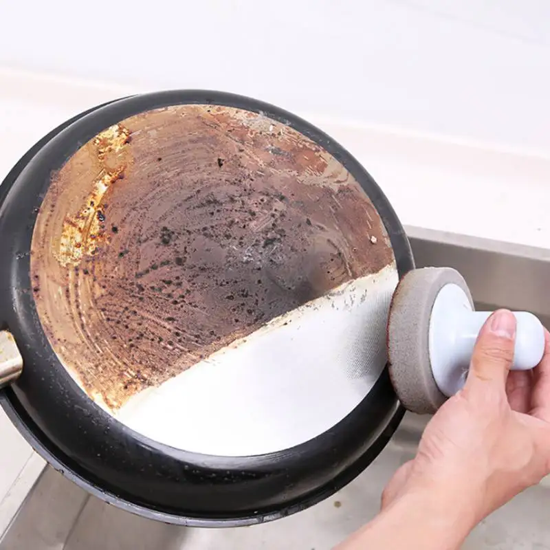 

Anti-microbial Scrubber Sponges Grip Sponge Brush Scrubber with Tray For Kitchen Gas Stove Countertop Stubborn Stains Rust Clean