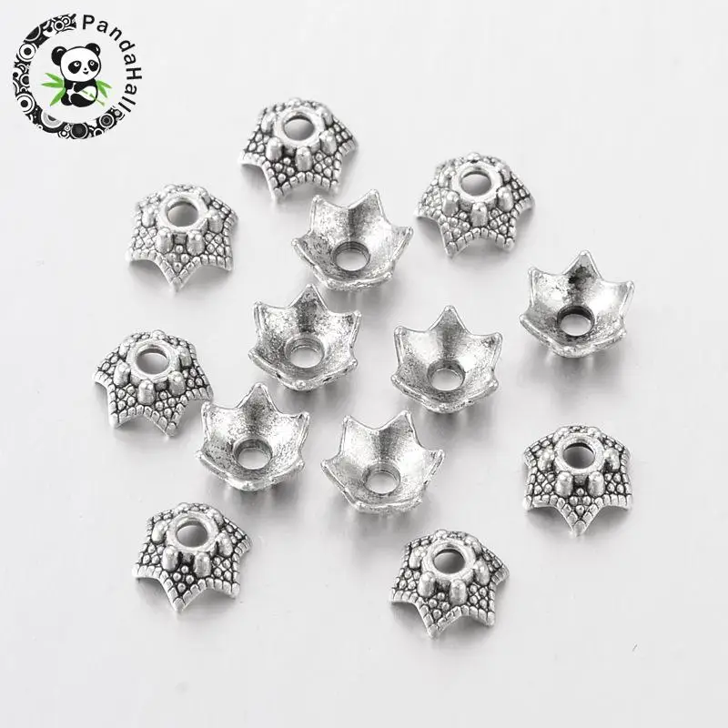 Античные серебристые тибетские 6 цветов без свинца диаметром 7 мм высотой 3