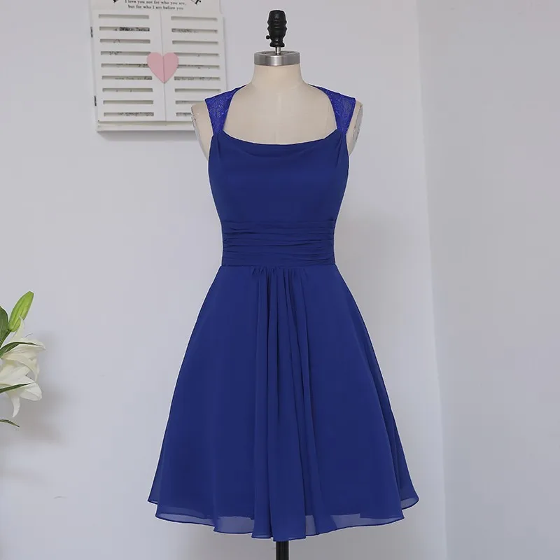 Royal Blue Дешевые платье подружки невесты для маленьких девочек 50 трапециевидной