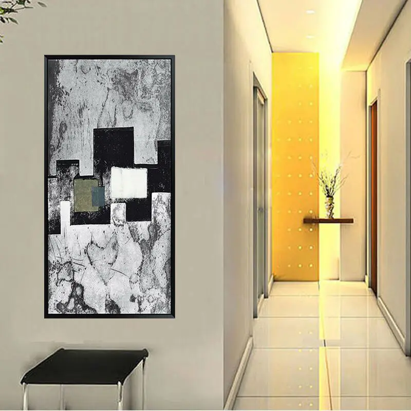 

Home Decoration Unframed Single Piece Black And White Abstract Painting Wall Art Decorative Picture Print On Canvas
