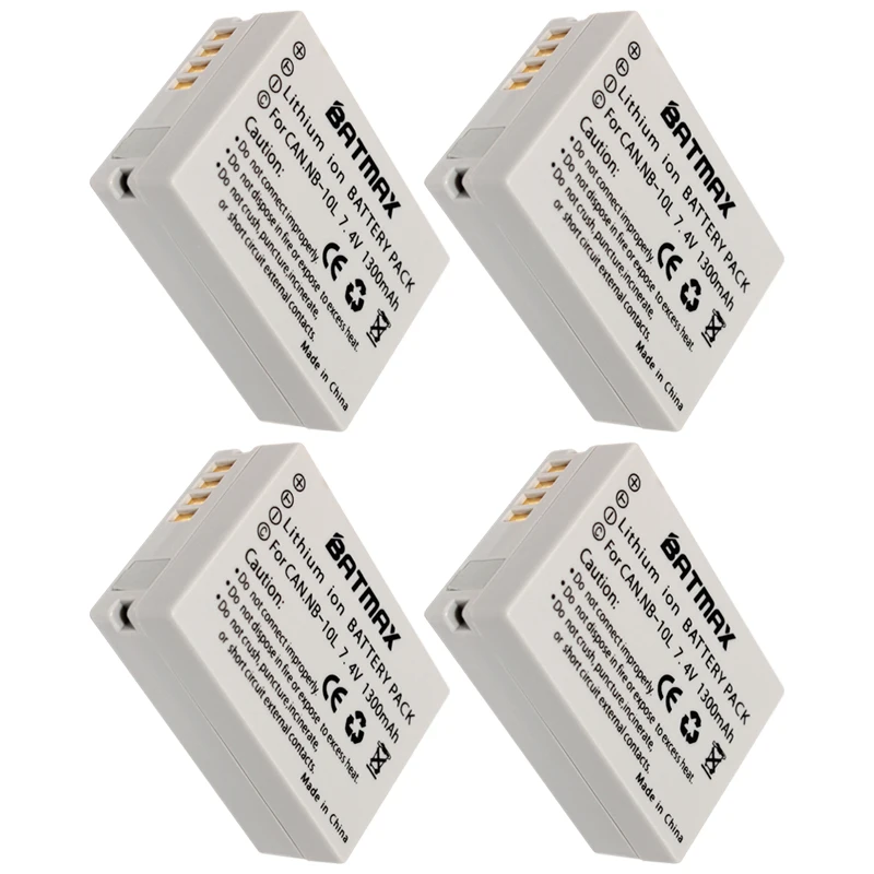 4x NB 10L NB10L Аккумулятор для цифровой камеры + ЖК зарядное устройство Canon G1X G15 G16 SX40HS