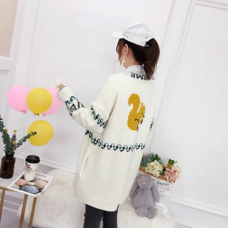 2019 New Real Women Sweaters And Blusas De Inverno Feminina Fund Squirrel Sweater Cardigan Mohair Network With Woman Loose Coat |
