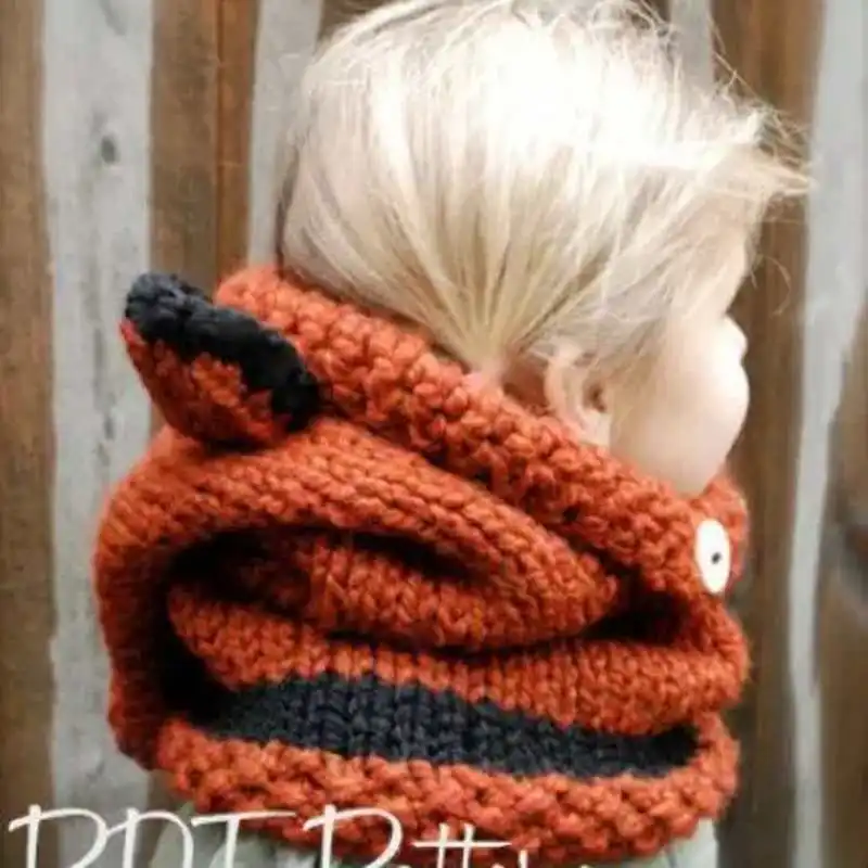 New 1-6 Years Baby Girls Hats Handmade Kids Winter Wrap Fox Scarf Caps Cute Autumn Children Wool Knitted | Детская одежда и обувь