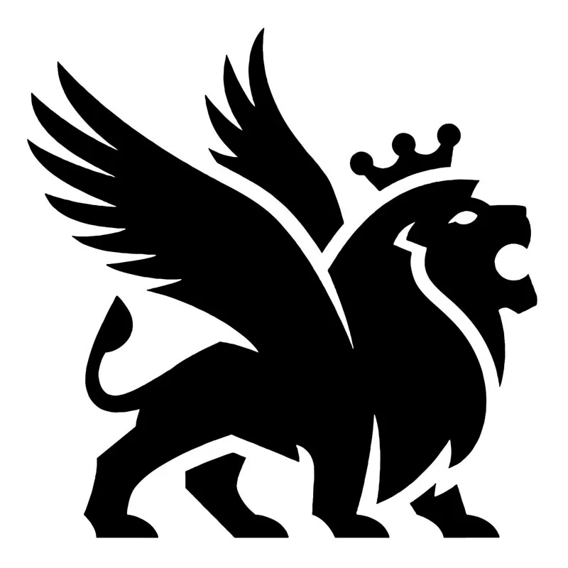 

20,3*20,3 см логотип «Лев блеска», наклейка для стайлинга автомобиля, модная наклейка для автомобиля, аксессуары, черный/серебряный цвет