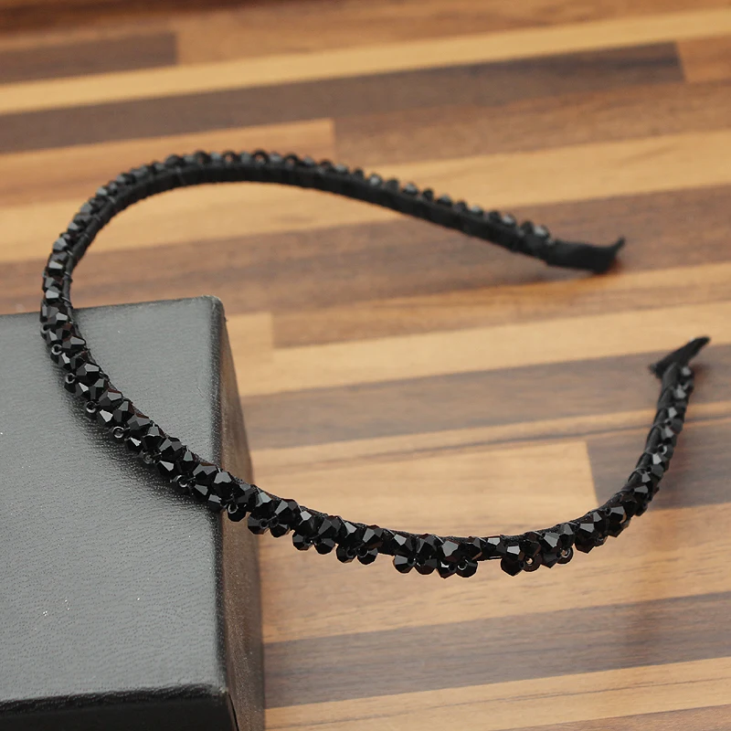 FirstStar ручная работа женский блестящий белый черный бисер резинка для волос со стразами Стразы повязка на голову женская мода аксессуары для волос