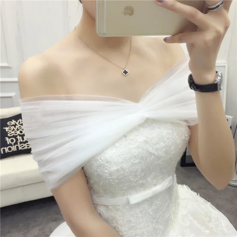 Свадебная накидка для невесты модная двухслойная Мягкая сетчатая кружевная