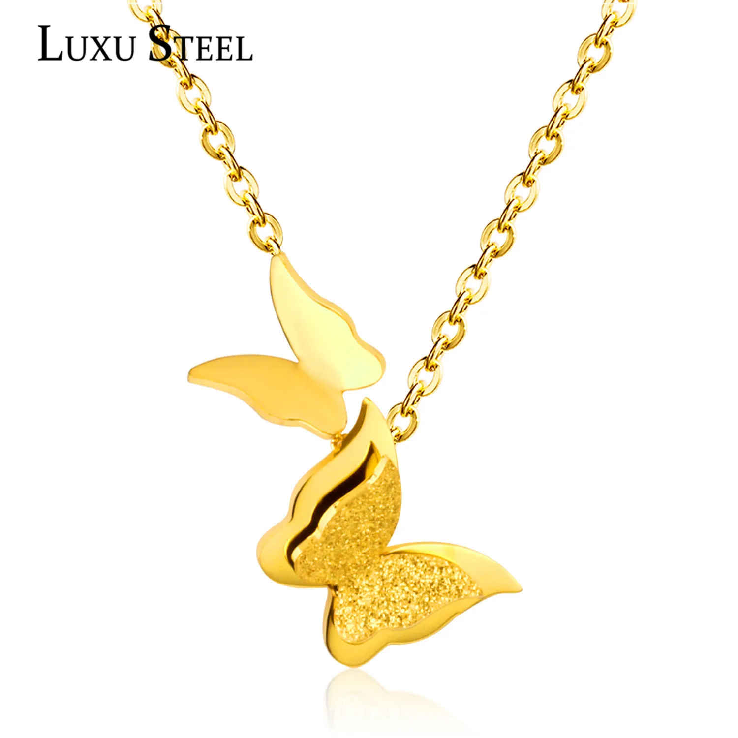 Роскошные ожерелья с бабочками вечерние ювелирные изделия из нержавеющей стали