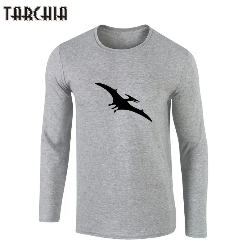 Футболка TARCHIA мужская с круглым вырезом хлопковая рубашка длинным рукавом