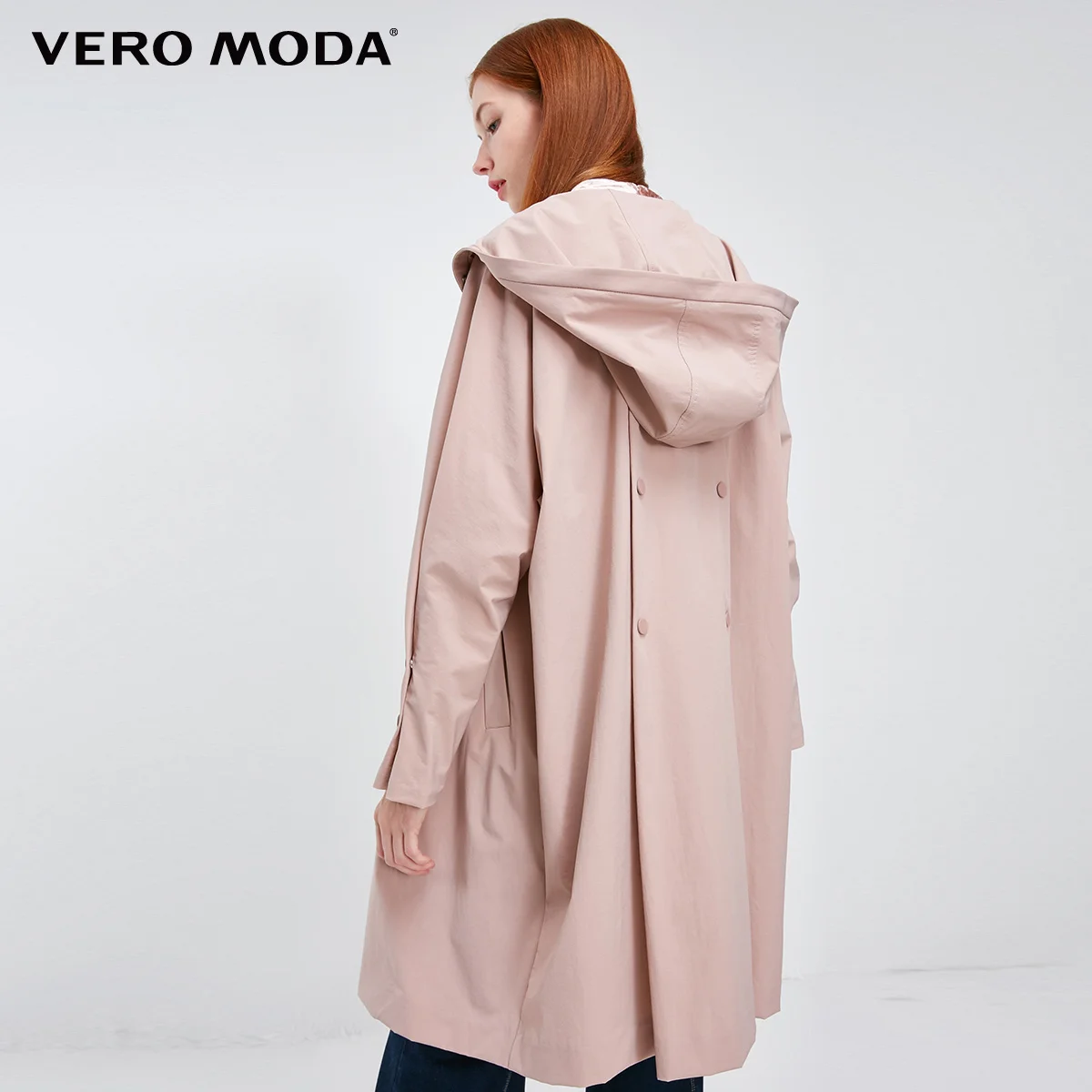 Vero Moda новые декоративные пуговицы с капюшоном регулируемые манжеты средней длины чистый ветер пальто Тренч | 318321532