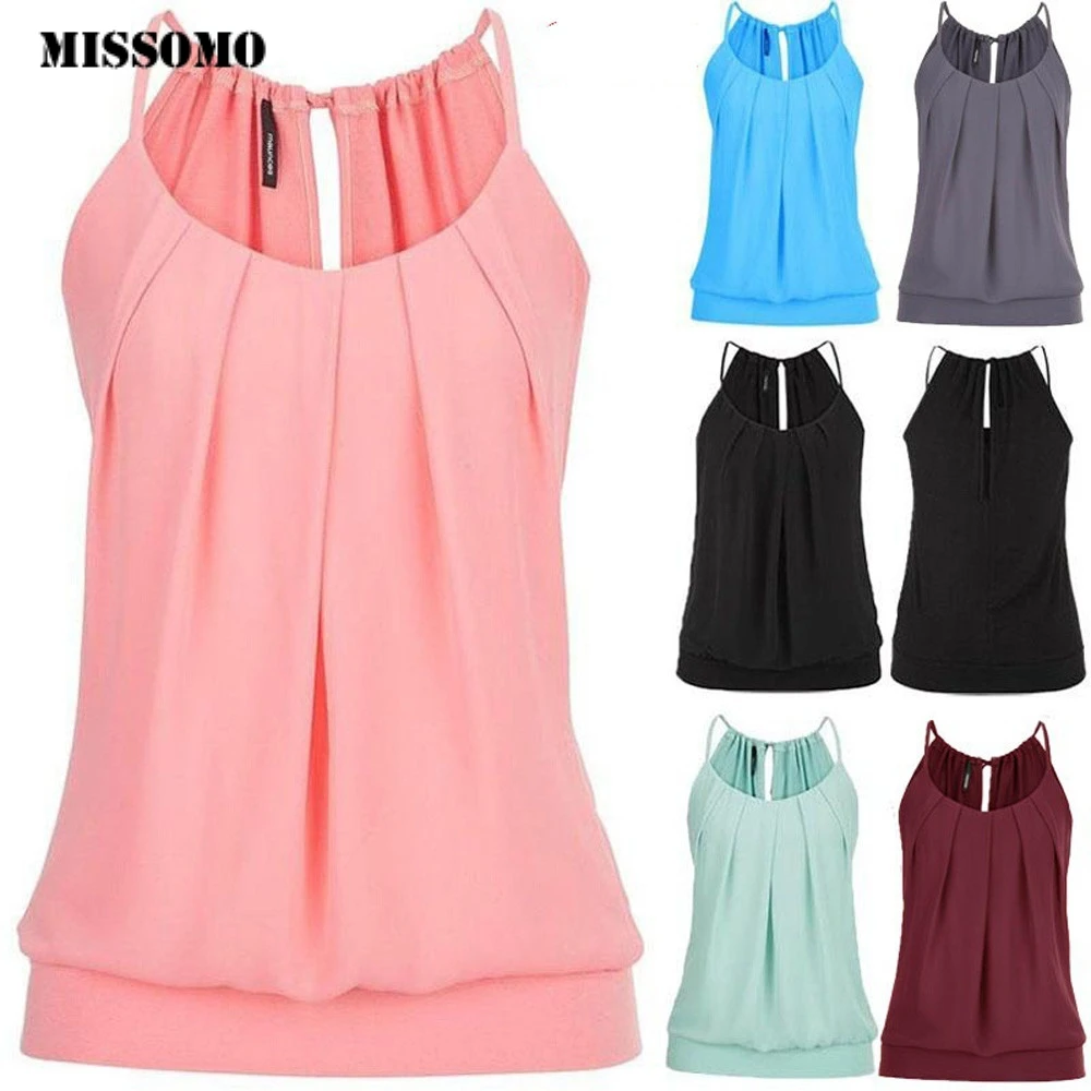 MISSOMO 5XL, женский летний топ, свободный, с круглым вырезом, на бретельках, топ, женские топы, жилет, женская уличная одежда 625