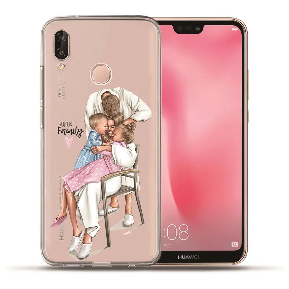 09 Модный телефон Super Mom baby girl для huawei P20 Lite Pro P10 Plus P8 P9 Lite P Smart honor 9 6A 6X семейный чехол Etui - Цвет: 09