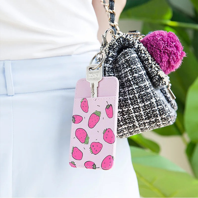 Чехол для карт из ПУ кожи держатель банковских с милыми фруктами | Багаж и сумки