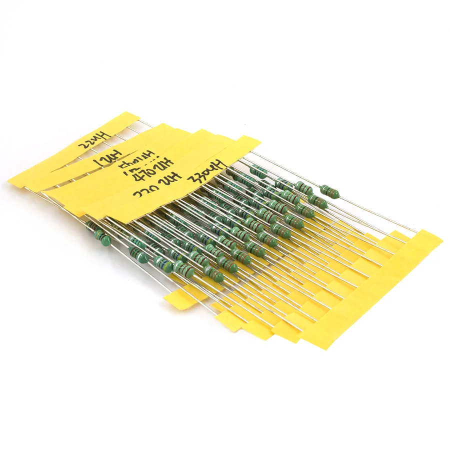 Murarum индуктивности ассортимент 0307 1/4 Вт 1UH 1MH 12valuesX10pcs = 120 шт. индукторы Цветовой код