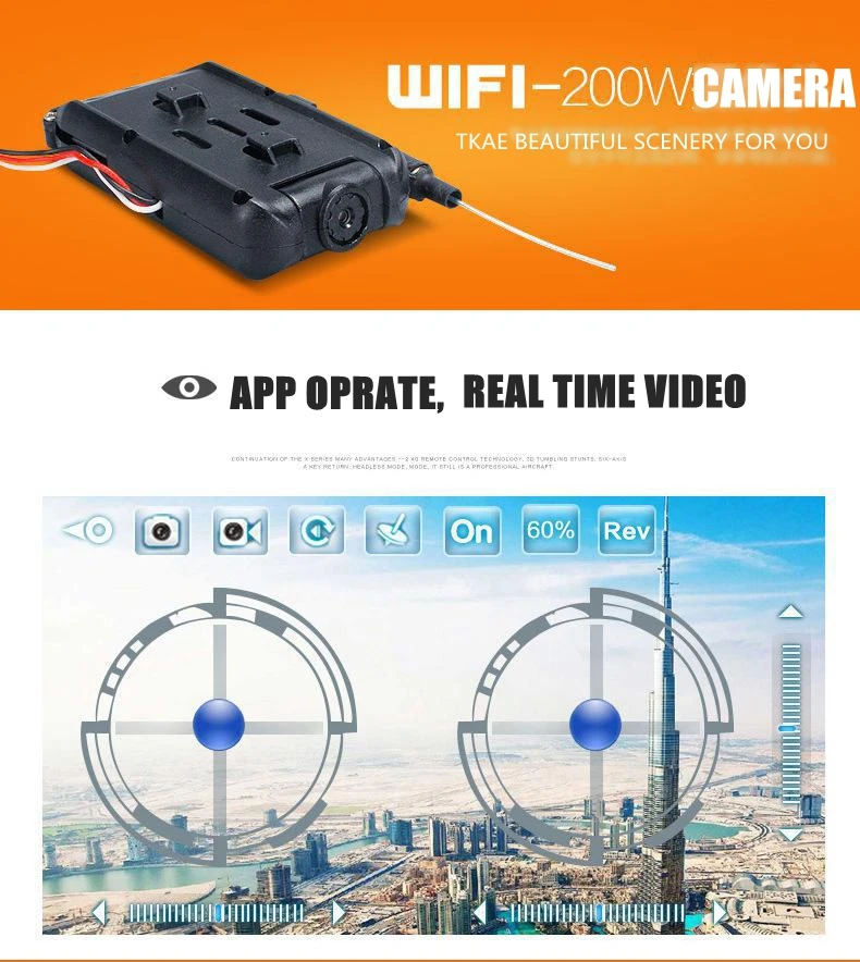 Беспроводные Дроны с камерой Jjrc H12w Квадрокоптеры Дрон на ру WiFi Летающая камера