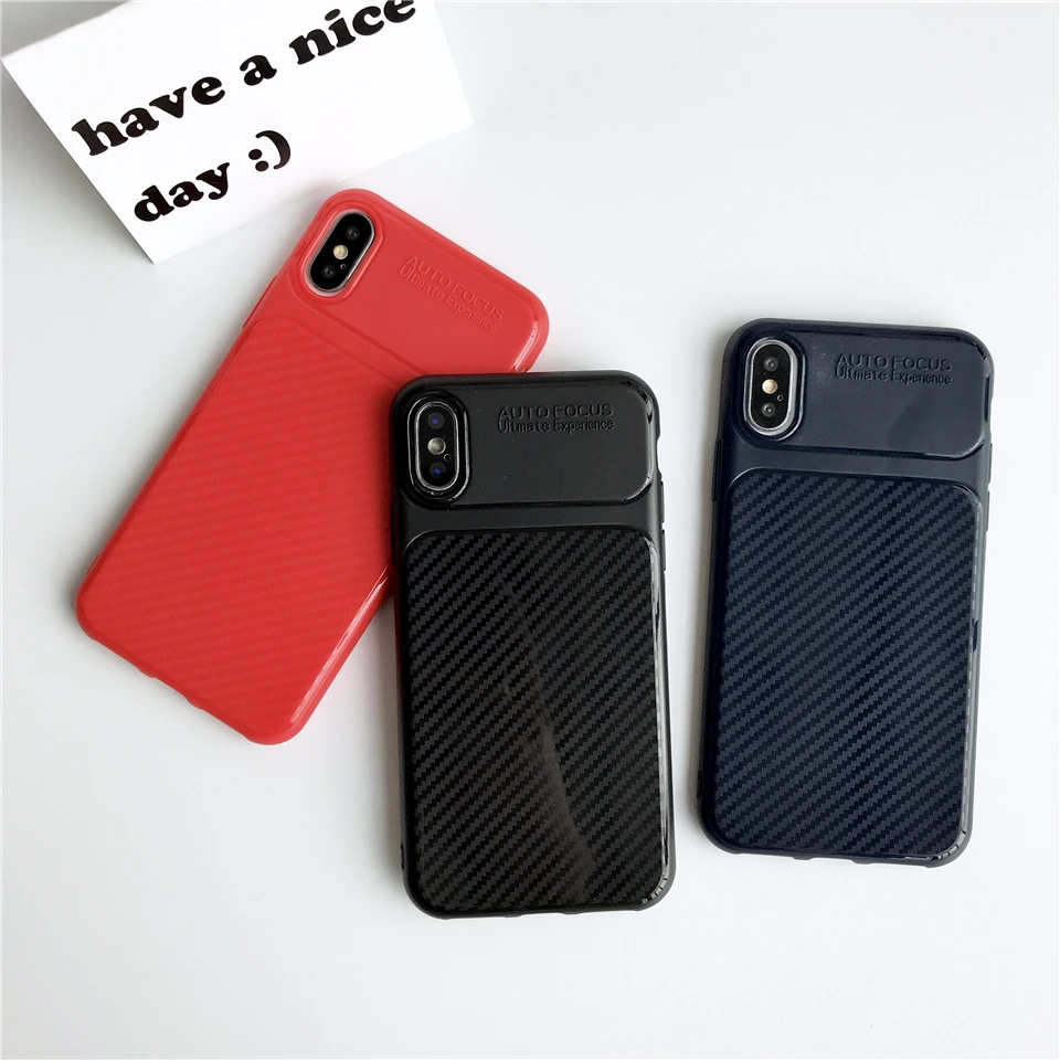 Популярные Роскошные панцири углерода волокно матовая чехол для iphone X случае Fundas