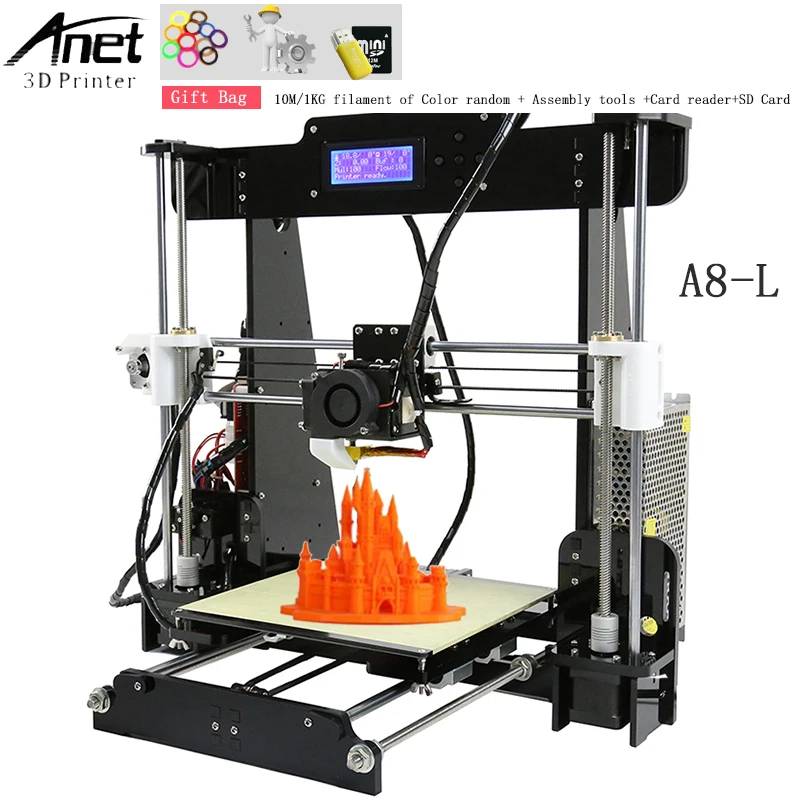Горячая продажа Anet A8 и авто 3d принтер Высокое качество Reprap DIY сборка комплект с