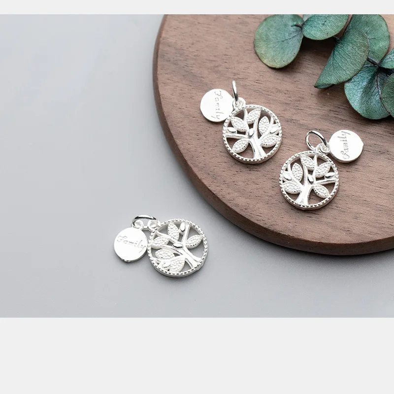 Pretty Craft полые серебряные Семейные Древо жизни 925 стерлингового серебра круглые