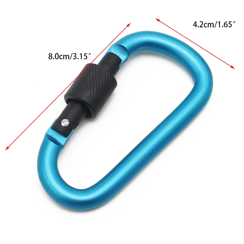 Bold 8cm Locking Type D Quickdraw Carabiner Backpack Buckle Hanging Aluminum Nut | Украшения и аксессуары