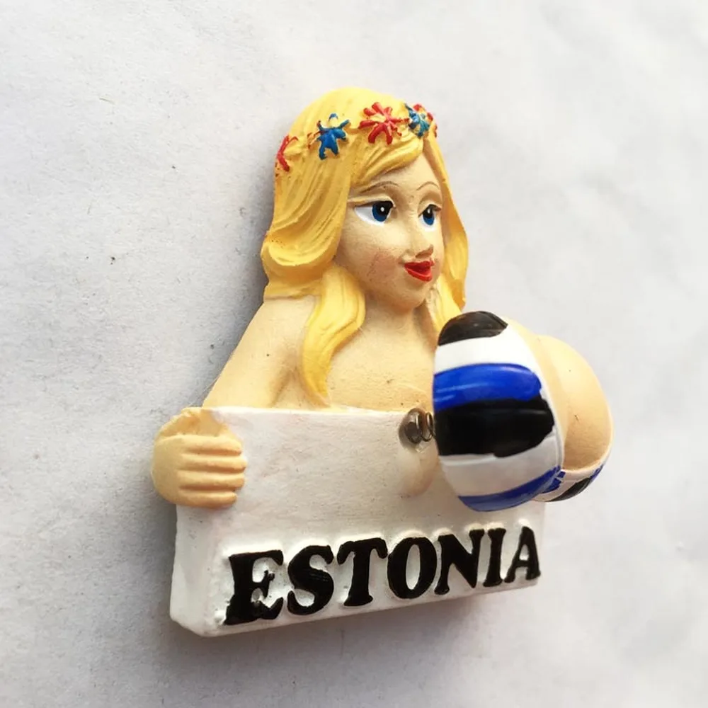 BABELEMI Estonia 3D Fridge Magnets Tourism Souvenirs Big Breasts Woman Refrigerator Magnetic Stickers Home Decortion|Магниты на