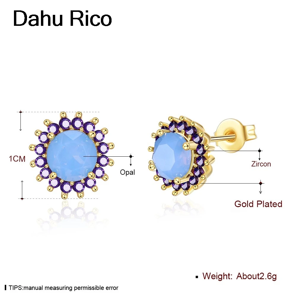 Опал серьги букле d'oreille в Корейском стиле bijou модные золотистого цвета Dahu Rico