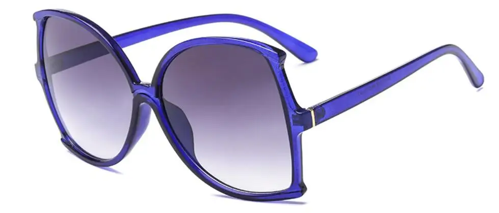 C2 blue frame gray Большие солнцезащитные очки, дизайнерские, брендовые, Роскошные, для женщин, градиентные оттенки, прозрачная, цветная оправа, солнцезащитные очки, модные, негабаритные очки - Цвет линз: C2 blue frame gray