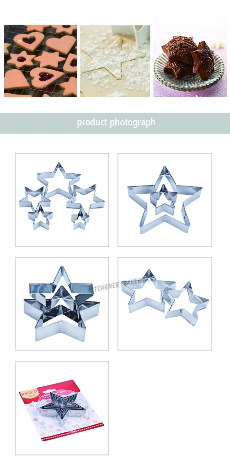 5 шт./компл. форма для выпечки торта из нержавеющей стали печенья в форме звезды |