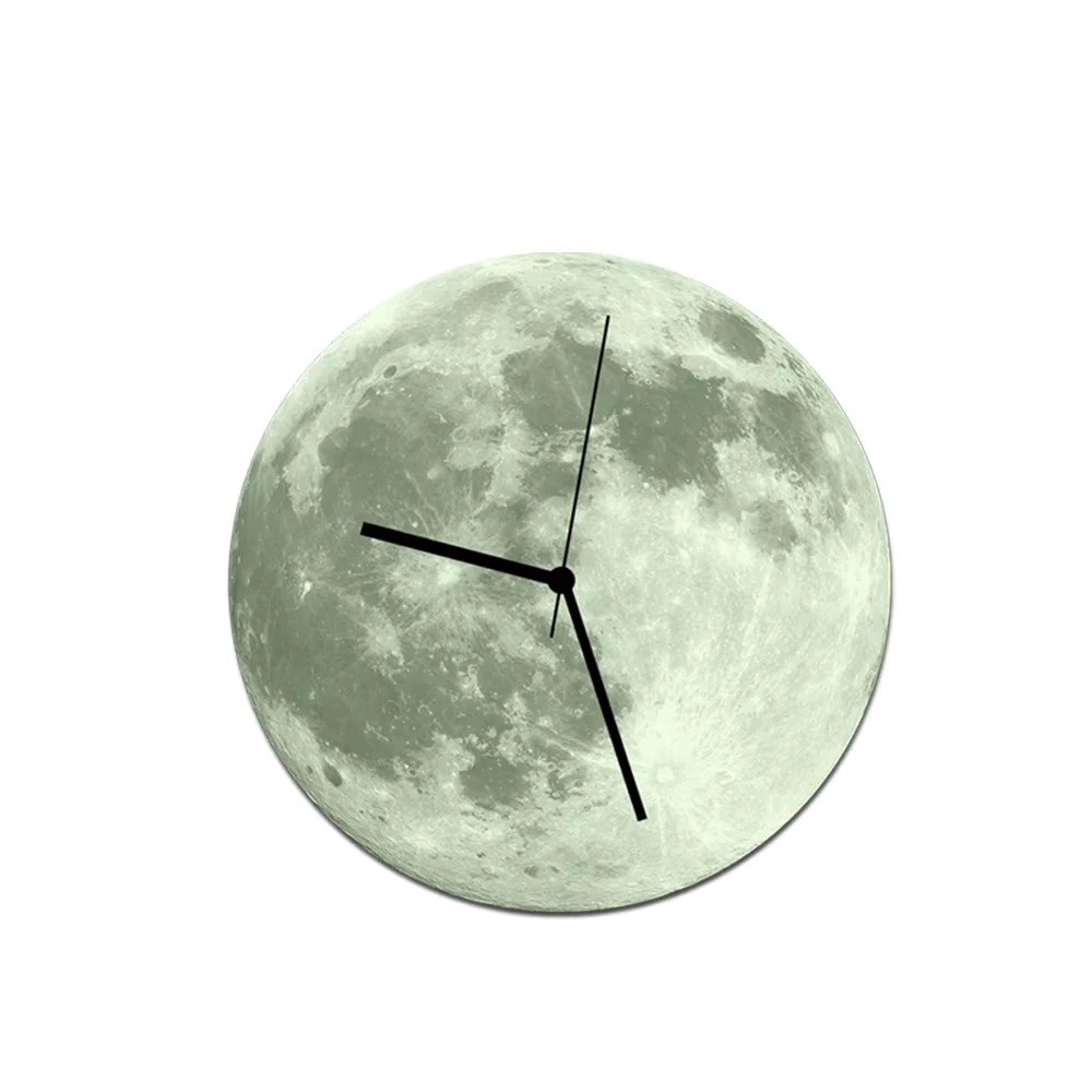 30cm Glowing Moon Wall Clock Pvc And Acrylic Luminous Hanging Clock Moon Clock Light In The Dark Livingroom Bedroom Home Decor