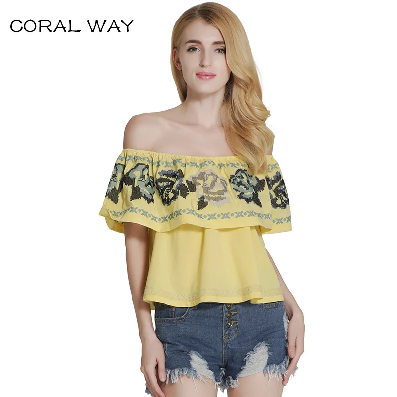Блузки clarisbelle бренд blusas Mujer Для женщин укороченный Топы корректирующие Лето