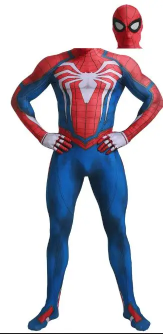 detachable mask Audlt Kids Insomniac PS4 игра Человек-паук косплей костюм Zentai Костюм Супергероя человека-паука боди костюм комбинезоны на Хэллоуин - Цвет: detachable mask