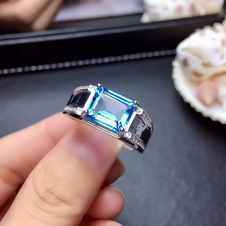 

Couple Rings Natural Topaz Lover's Ring 925 sterling silver 8*10mm